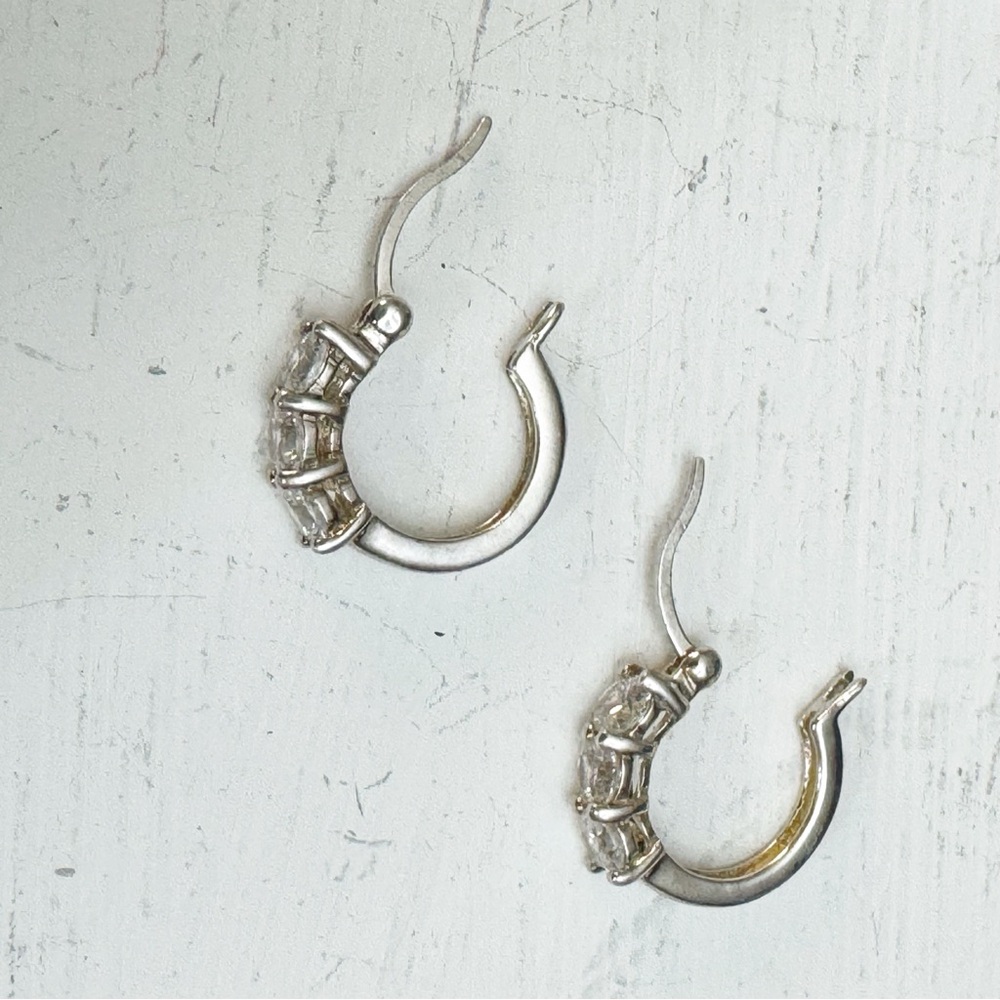 Vintage Sterling Silver 925 JCM Hinged Hoop Earrings - Picture 7 of 11